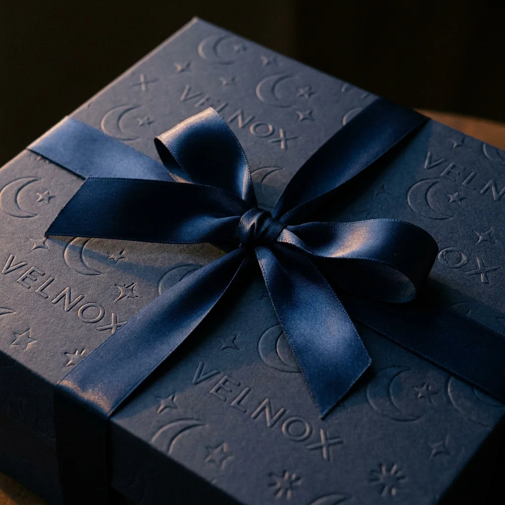 Velnox Sleep Gift Set box ribbon detail