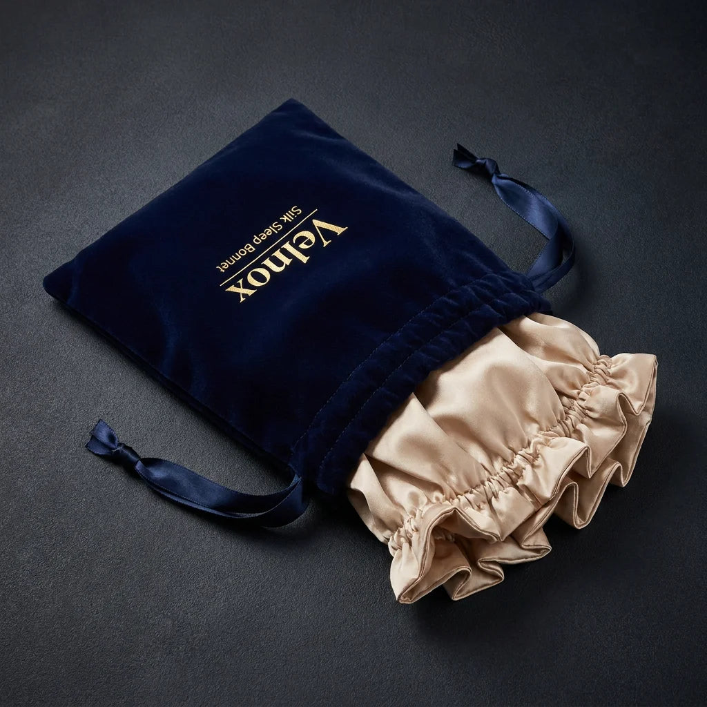 Velnox Silk Bonnet gift pouch packaging