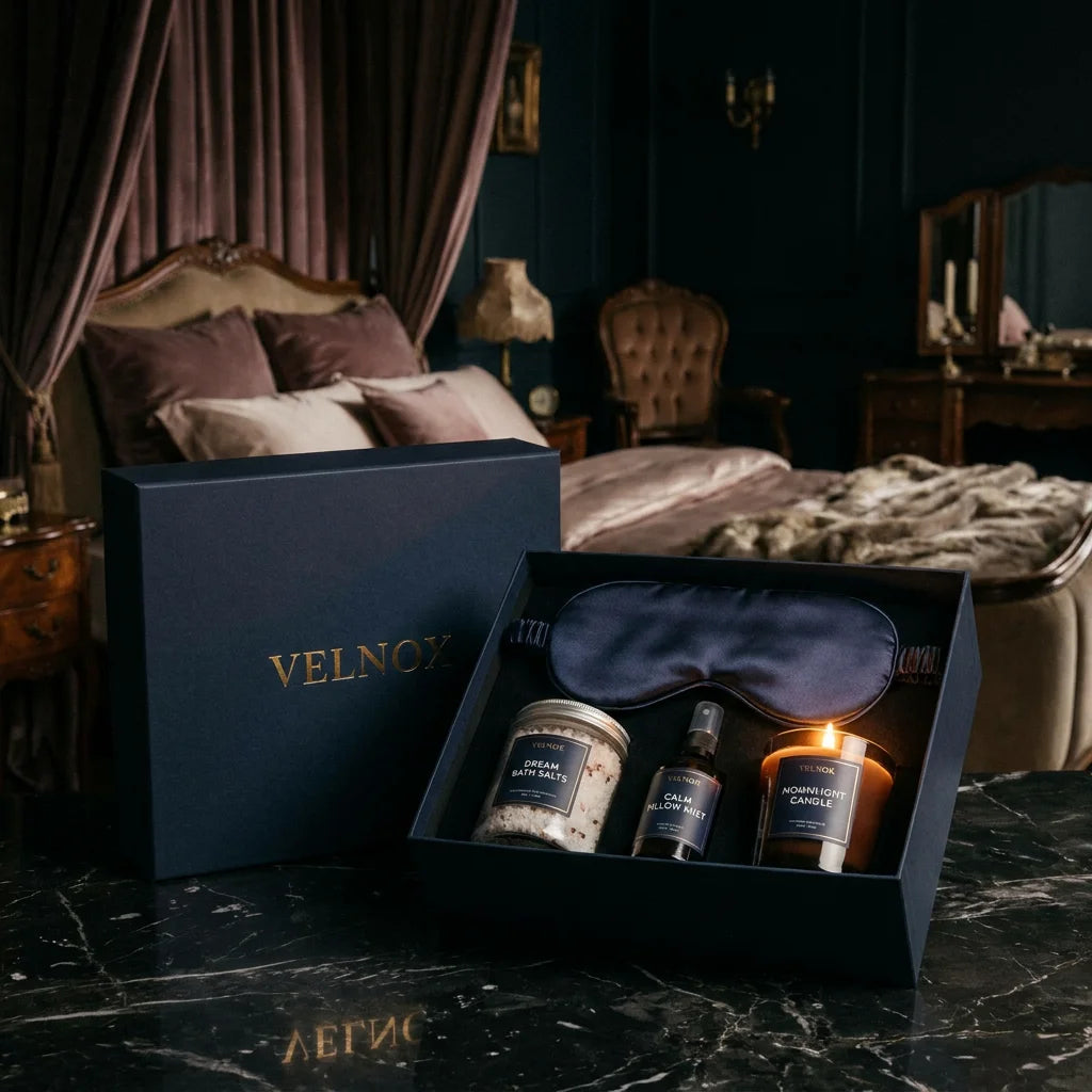 Velnox Sleep Gift Set open box lifestyle