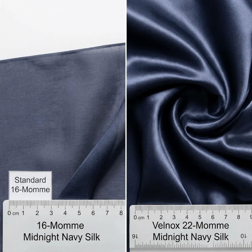 Velnox 22-Momme Silk Robe — Midnight Navy